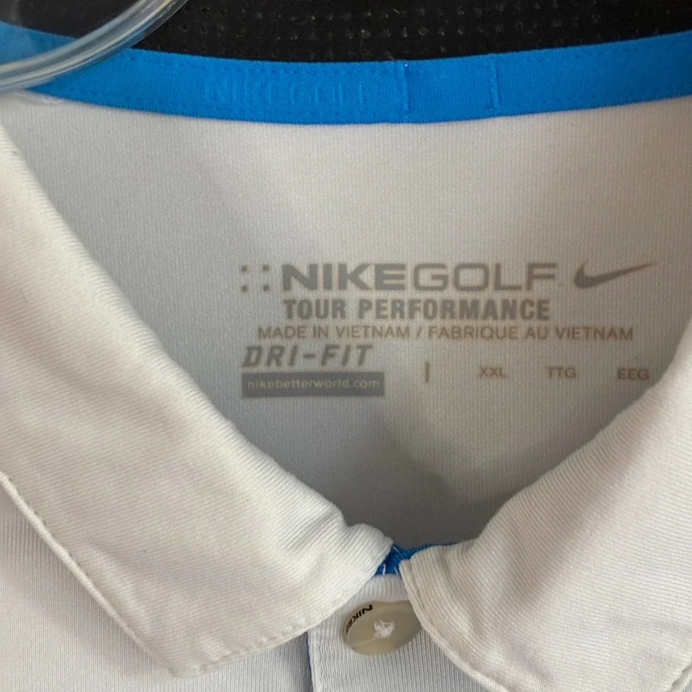 Nike Golf Polo Shirt Mens XXL Blue Ombre‎ Dri-Fit Tour Performance Short Sleeve